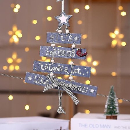 Juletræspynt Træ Klokker Grå