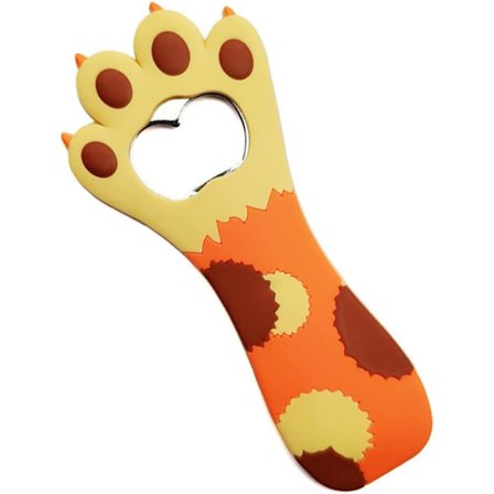 Sød Kattepote Flaskeåbner Magnet, Køleskabsmagnet Silikone Metal Flaskeåbner til Øl Coca-Cola Bartender Køkken Barudstyr Metal Nyhed (Gul)