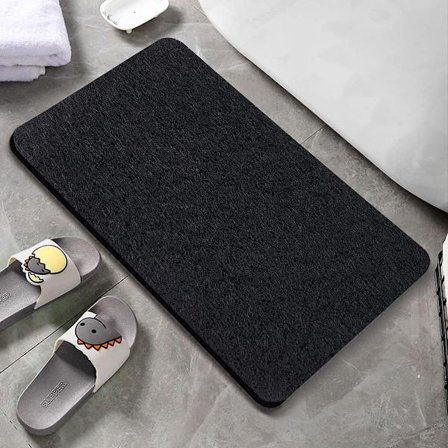 Halkfri duschmatta, snabbtorkande badrumsmatta med effektiv dränering, PVC-loofah badmatta utan sugkoppar, mjuk och bekväm matta