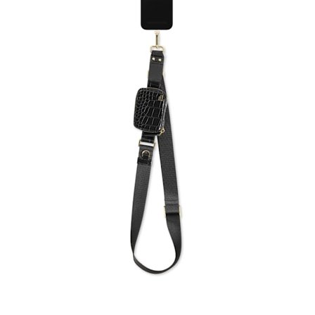 Utility Phone Strap Black Croco