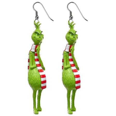 Christmas The Grinch Dangle øreringe Funny Novelty Pendant Kvinder Pige Xams Gift C