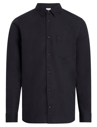 Linen Cotton Regular L/S Shirt Black Calvin Klein