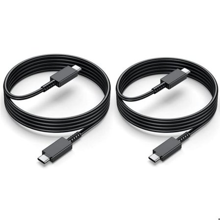 2x USB-C til USB-C Hurtig Kabel 1M til Samsung Galaxy S25 FE S25 Edge S25 Ultra S25 Plus - Sort
