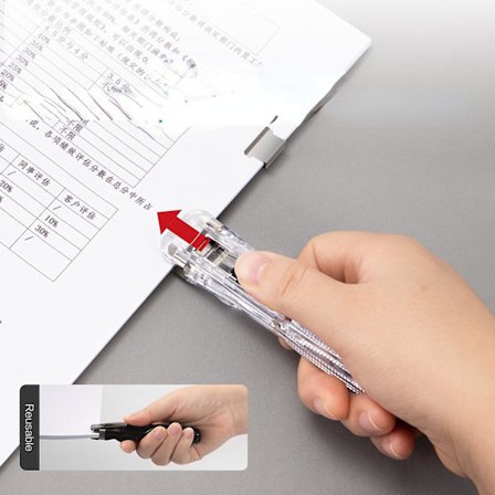Til dokumentindbinding, papirvarer, håndpapirklipper med refills, metalhæftemaskine, papirclips