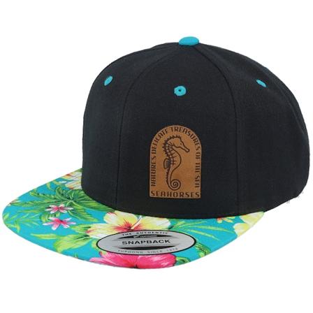 Iconic - Černá snapback Kšiltovka - Sea Horse Hawaiian Black/Aqua Snapback @ Hatstore