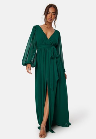 Goddiva - Long Sleeve Chiffon Dress - S (UK10)