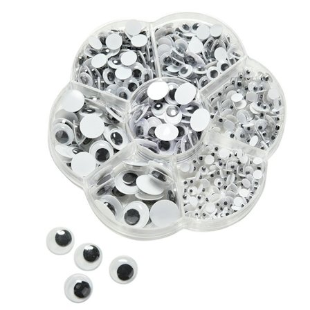 500 st Wiggly Googly Eyes Plast Rörlig Svart Joggle Scrapb