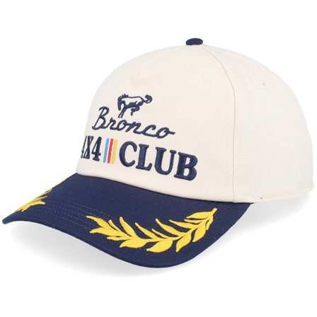 American Needle - White adjustable Caps - Bronco Club Captain Ivory/Navy A-Frame Adjustable @ Hatstore