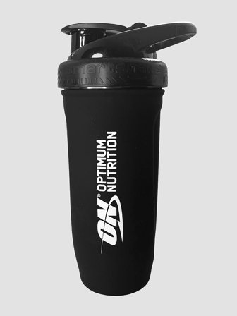 Optimum Nutrition Nutrition Reforce Steel Smartshake Sort, Sport & Velvære, Drikkedunke & Shakers, Shakers