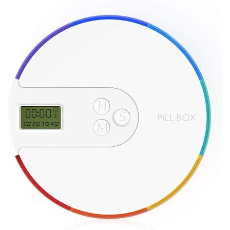 1 stk (Regnbue) Bærbar Elektronisk Digital Pilleboks Timer med