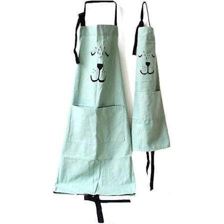 2025 Egnet 2-pak Forklæde til Forælder og Barn - Sødt Forklæde med Lomme til Far Mor Datter, Multifunktionelt