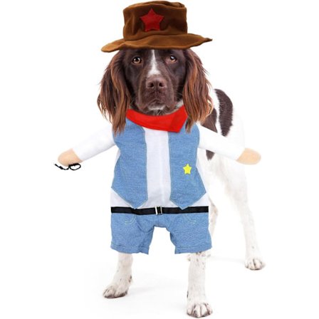 Julekostumer, The Cowboy til julefest West CowBoy Uniform med hat, Sjovt kæledyrs cowboytøj Cowboy til hund