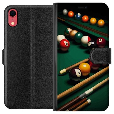 Kompatibel Tegnebogsetui til Apple iPhone XR Pool billiard bolde spil snooker 8 ball rack retro sport design grøn bord klub bar spillerum kunst