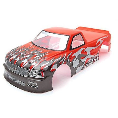 Til 1/10 Rc Bil T-10 Pvc Malet Karrosseri 1/10 Rc Bil Lastbil Bredde 205mm Akselafstand 255mm, rød