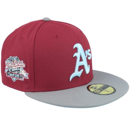 New Era - MLB Červená fitted Kšiltovka - Oakland Athletics Triumph 59FIFTY 89 World Series Cardinal/Mist Fitted @ Hatstore