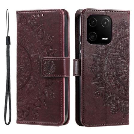 SKALO Xiaomi 13 Pro 5G Mandala Flip Cover - Brun Brown