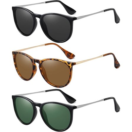 Solbriller Dame Herre Vintage Polariserte Retro Solbriller Dame Solbriller Runde Klassisk UV-beskyttelse