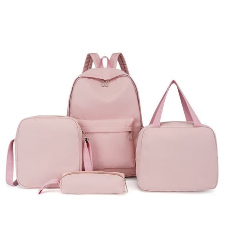 4-delt rygsæksæt – Skolerygsæk med stor kapacitet, madkasse og crossbody-taske, perfekt til skole og rejser_TF_TF