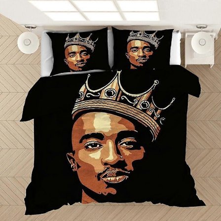 a1275 Sängkläder Musik Rappare Pac Tupac Täcke Påslakan Set Överkast Barn 3-Dels Sängklädesset (1 Påslakan + 2 Örngott) Tm12