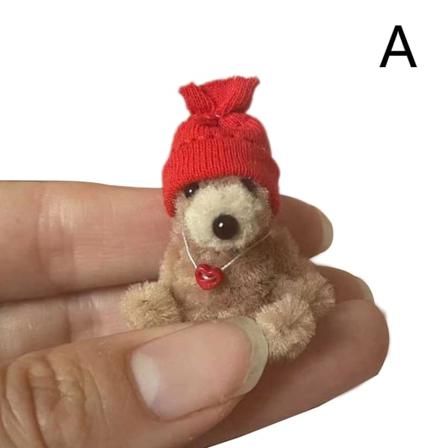 Liten Miniatyr Handgjort Söt Folknalle Björn 4cm Mobilväska C