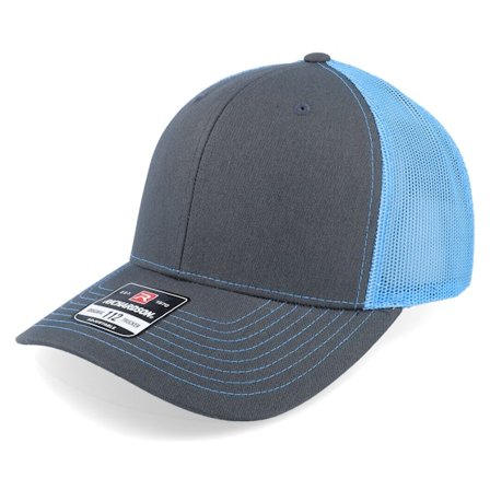 Richardson - Grå trucker Caps - 112 Split Charcoal/Columbia Blue Trucker @ Hatstore