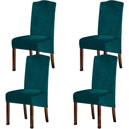 Stretch Velvet Stolkseter for Spisestuestoler, Store Spandex Høystoler, Trekk med Elastikk