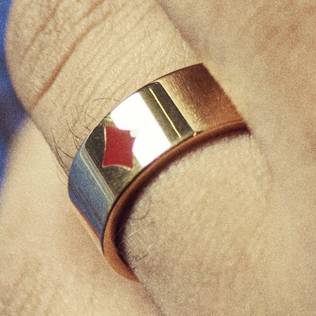 Ace | Gulltonet Poker Kortdrakt Ring for menn