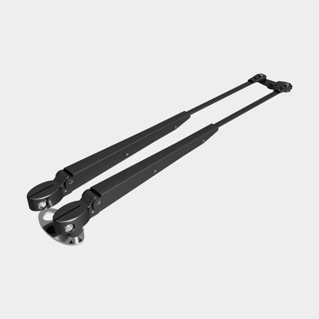 Parallelarm / viskerarm båd Roca Pantograph Arm, for W10 / W12 / W38L, sortlakeret, 454 - 591 mm (18" - 23.3'')