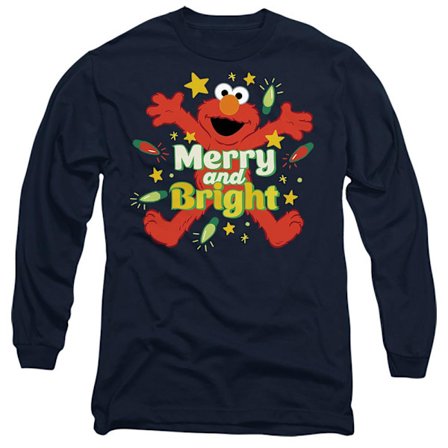 Sesame Street Unisex Vuxen Merry And Bright Elmo Långärmad C