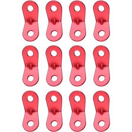 (Röd (2 hål) - 12-pack) Aluminium Camping Repspännare Repspännare för Ryggsäcks Tält