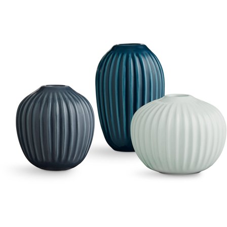 Kähler Hammershøi Vase Miniatyr 3-pk Green' - 'Grønn