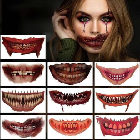 10 Stk Halloween Tatuering Stickers Muntatueringar Halloween