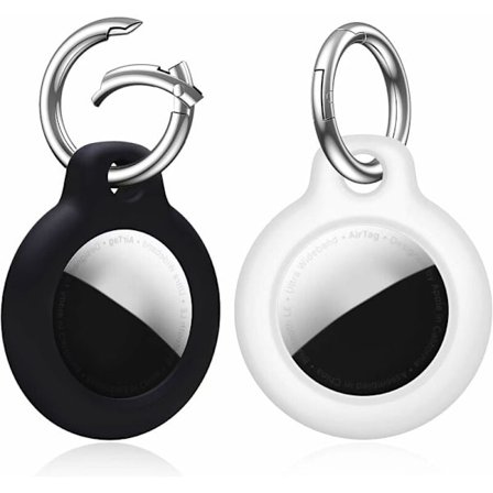 Airtag nøglering [2-pak] Etui kompatibel med Apple Airtag Etui, GPS Airtag Airtags nøglering (sort/hvid)