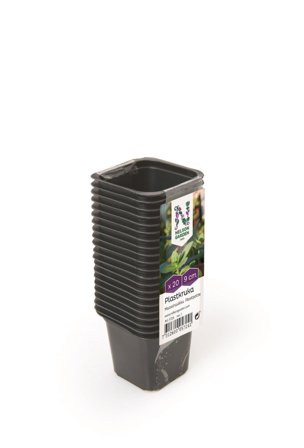Nelson Garden 5724 Plastkrukke svart 9 cm, 20-pakning, Avling