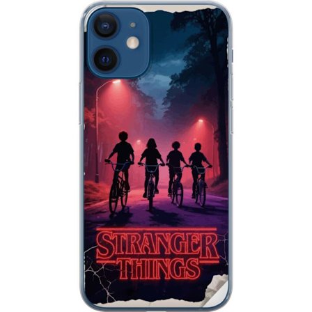 Kompatibelt Mobildeksel til Apple iPhone 12 Stranger Things mørk fantasyillustrasjon med barn og klokke dramatisk rød skrekkdesign inspirert av Upside