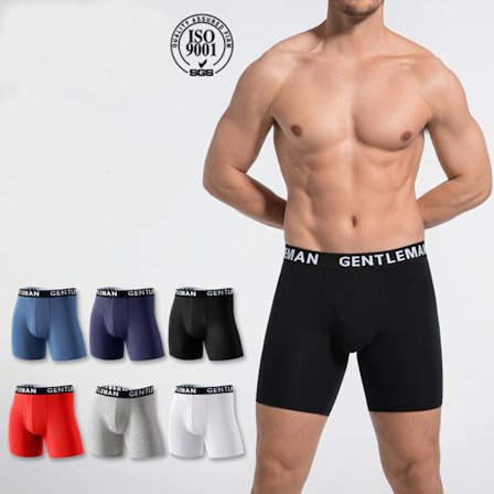 Herre Bomulds Boxer Briefs 6-pak | Komfortabelt undertøj med forlænget ben *XXL*