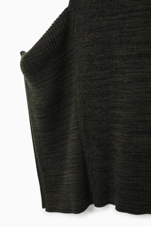 COS Women's Asymmetric Ribbed Wool Midi Skirt in Black