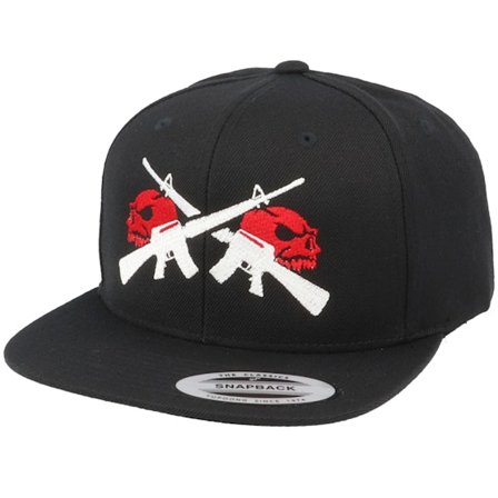 GUNS n SKULLS - Black - snapback - Cap - M16 Red Skulls Black Snapback - Hatstore