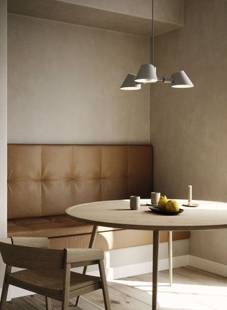 Stay taklampe 3-lys - lys grå