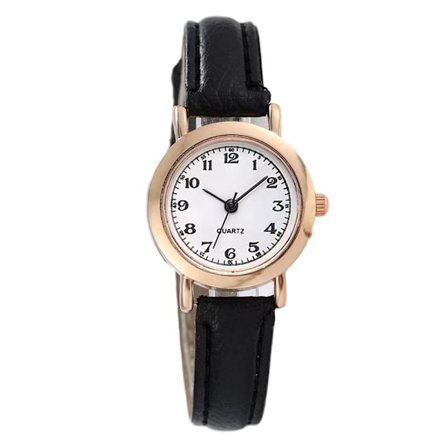 Vintage Liten Rund Urtavla PU Läder Klocka Dam Armbandsur Retro Casual Mode H1h9