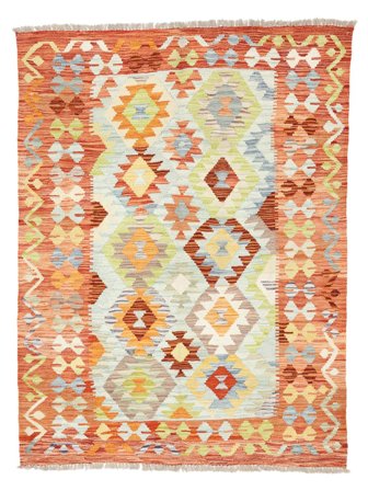 Orientalisk Kelim Afghan Old Style Matta 123X163 Gul/Brun Ull, Afghanistan