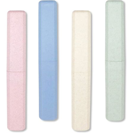 4-pak Rejsetandbørsteetuier, Ventilerede plastikbørsteholdere til hjem og rejse