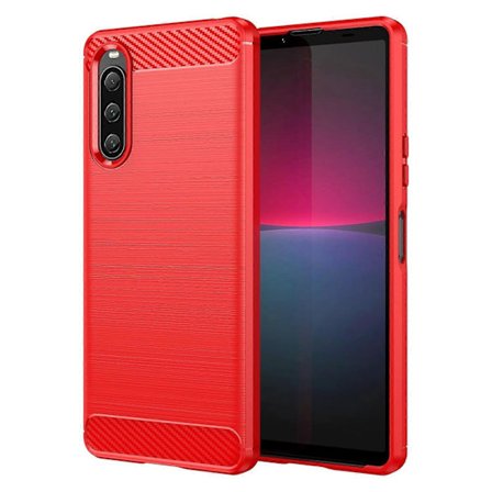 Sony Xperia 10 V Pehmeä hiilikuitu TPU puhelinkotelo harjattu matkapuhelinkuori