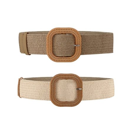 2-delt stråvevd elastisk belte for kvinner