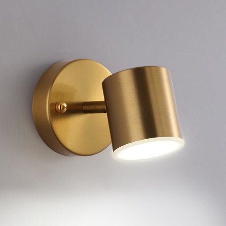 Mini Vägglampor i Metall med Borstad Mässing Finish Modern 7W LED Vägglampor med 360° Rotationsjustering Korridor