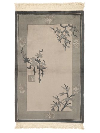 Hand Knotted China 90 Line Rug 91X152 Orange/Brown