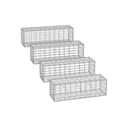 Rootz Gabion Basket Set - Kivihäkki - Gabion Seinä - Galvanoitu teräs - 100cm x 30cm x 30cm - Helppo koota - 23,2kg