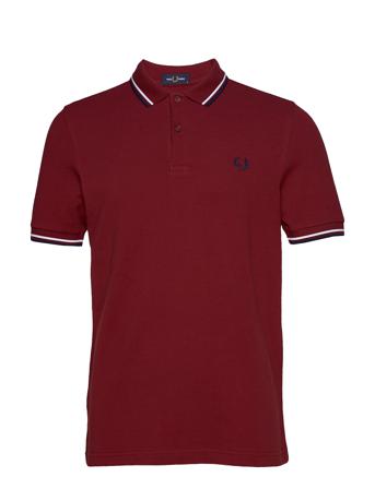 Twin Tipped Fp Shirt Polos Short-sleeved Punainen Fred Perry