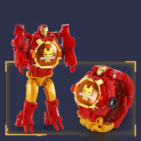 Deformasjon Se på Plast Elektroniske Komponenter Tegneserie Projeksjon Robot Armbåndsur for Gutter Jenter