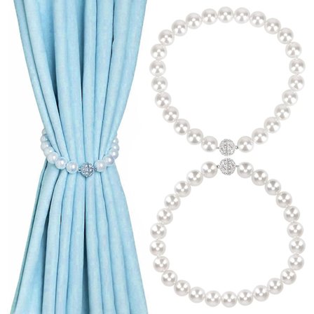 Magnetiske gardinholdere, 2 stk gardinbånd